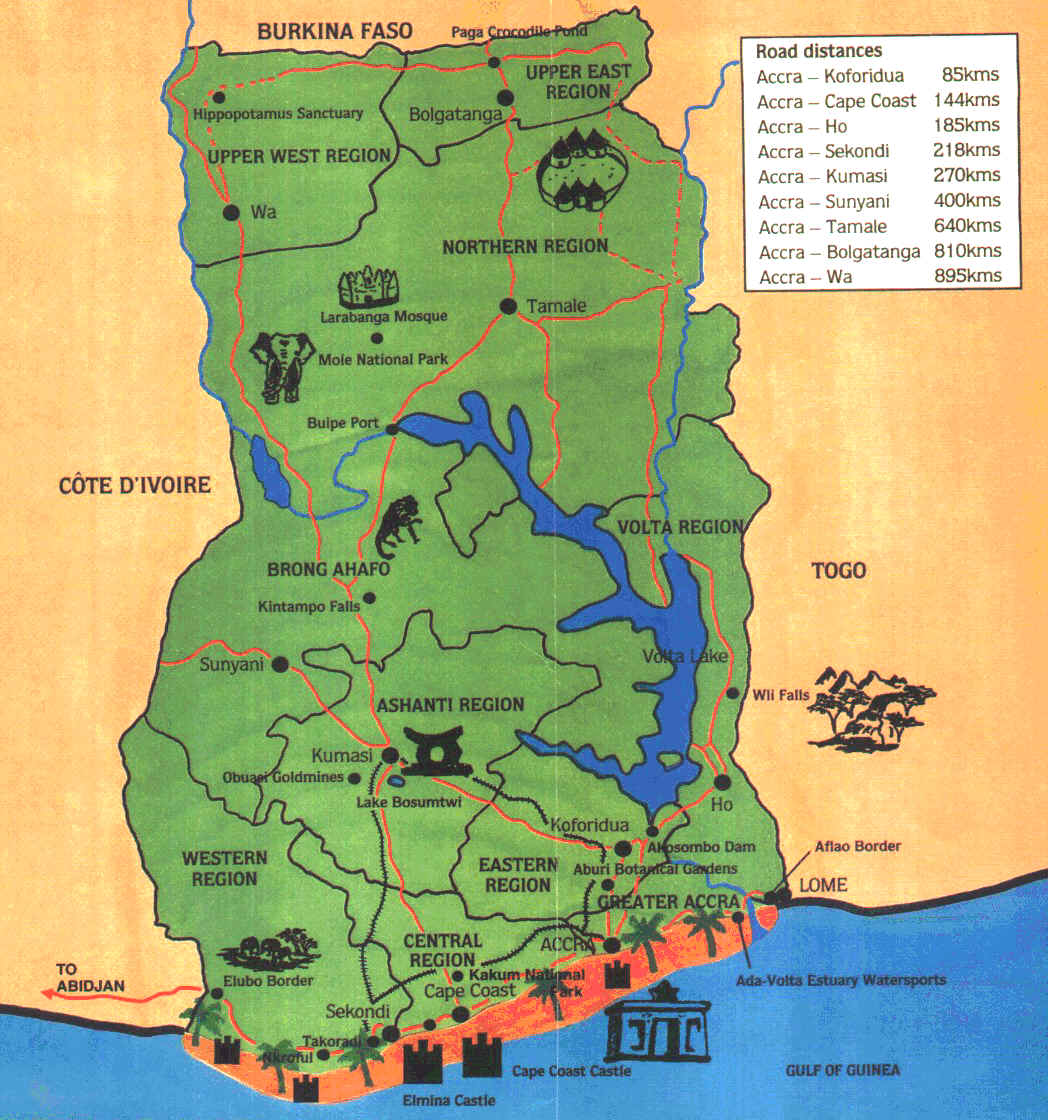 ghana touristique carte